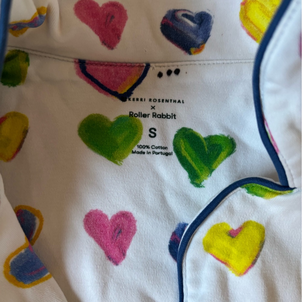 Roller Rabbit Multicolor Heart Print Top limited